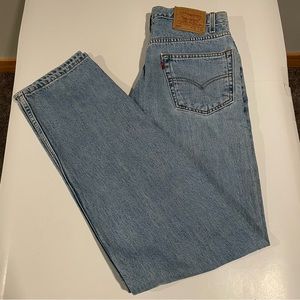 VTG LEVIS 550 Jeans Zip Fly Med Blue Wash Relaxed Fit Sz Measured 34x36 (32)